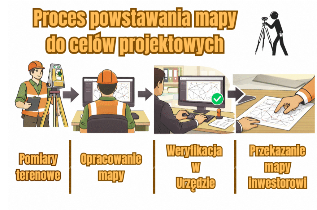 Proces wykonania mapy do celów projektowych - etapy od pomiarów terenowych do gotowej dokumentacji